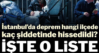 İstanbul'da deprem hangi ilçede kaç şiddetinde hissedildi? İşte o liste