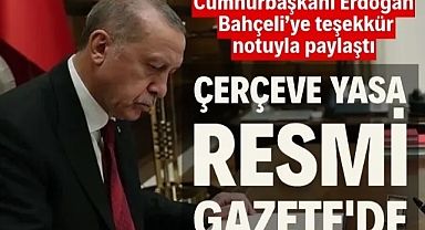 Çerçeve yasa Resmi Gazete'de yayımlandı